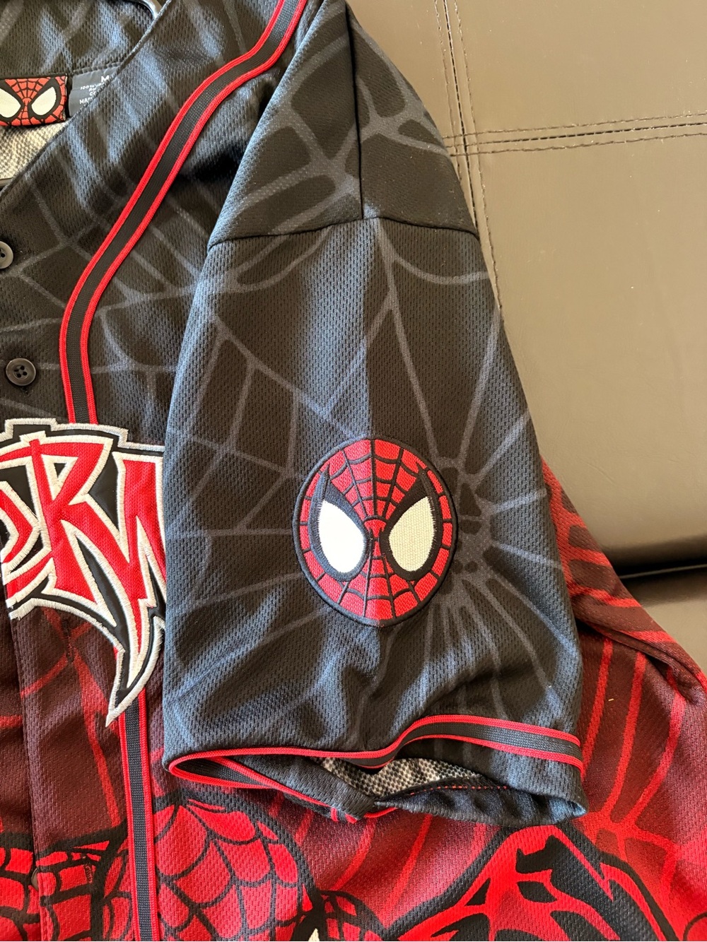 Spider-Man Graphic Baseball Jersey - Black & Red - Picture 4 of 5